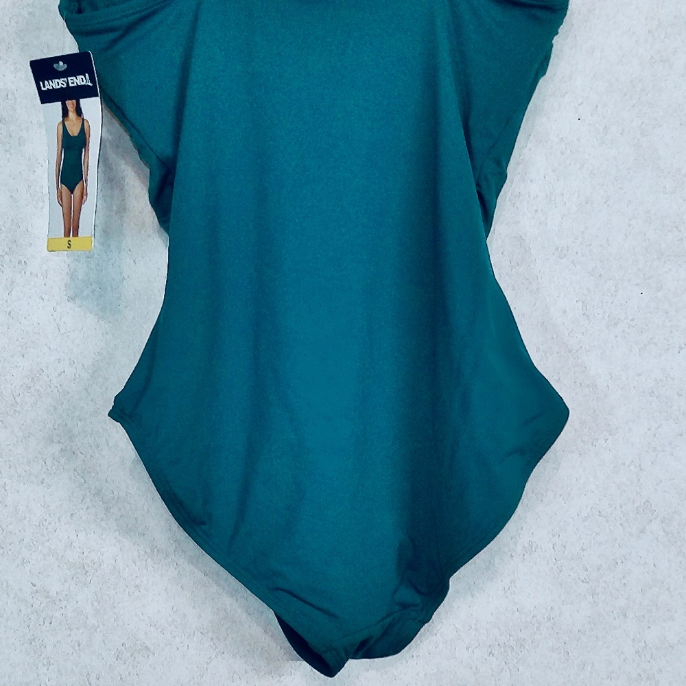 NWT Land’s End Emerald One Pc Swim Suit+UPF50+Bra Support+Adj Straps+Lining Sz S - Picture 6 of 7